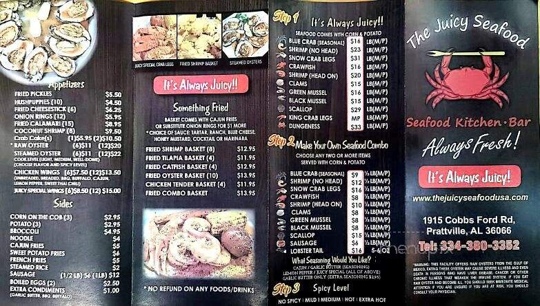 The Juicy Seafood - Prattville, AL menu_pic