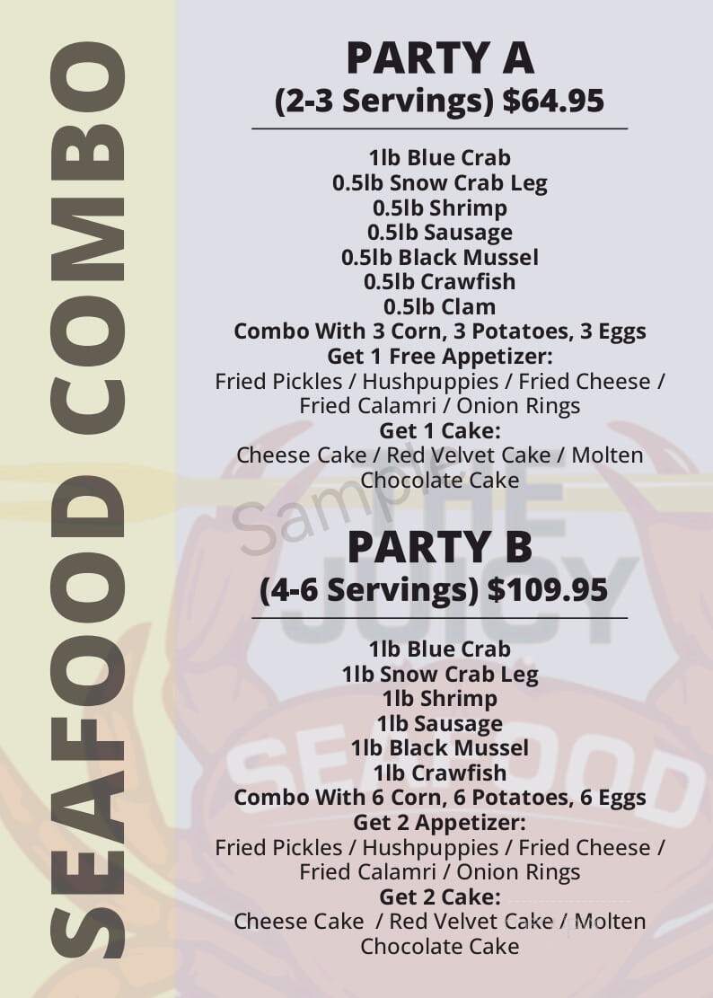 The Juicy Seafood - Prattville, AL menu_pic