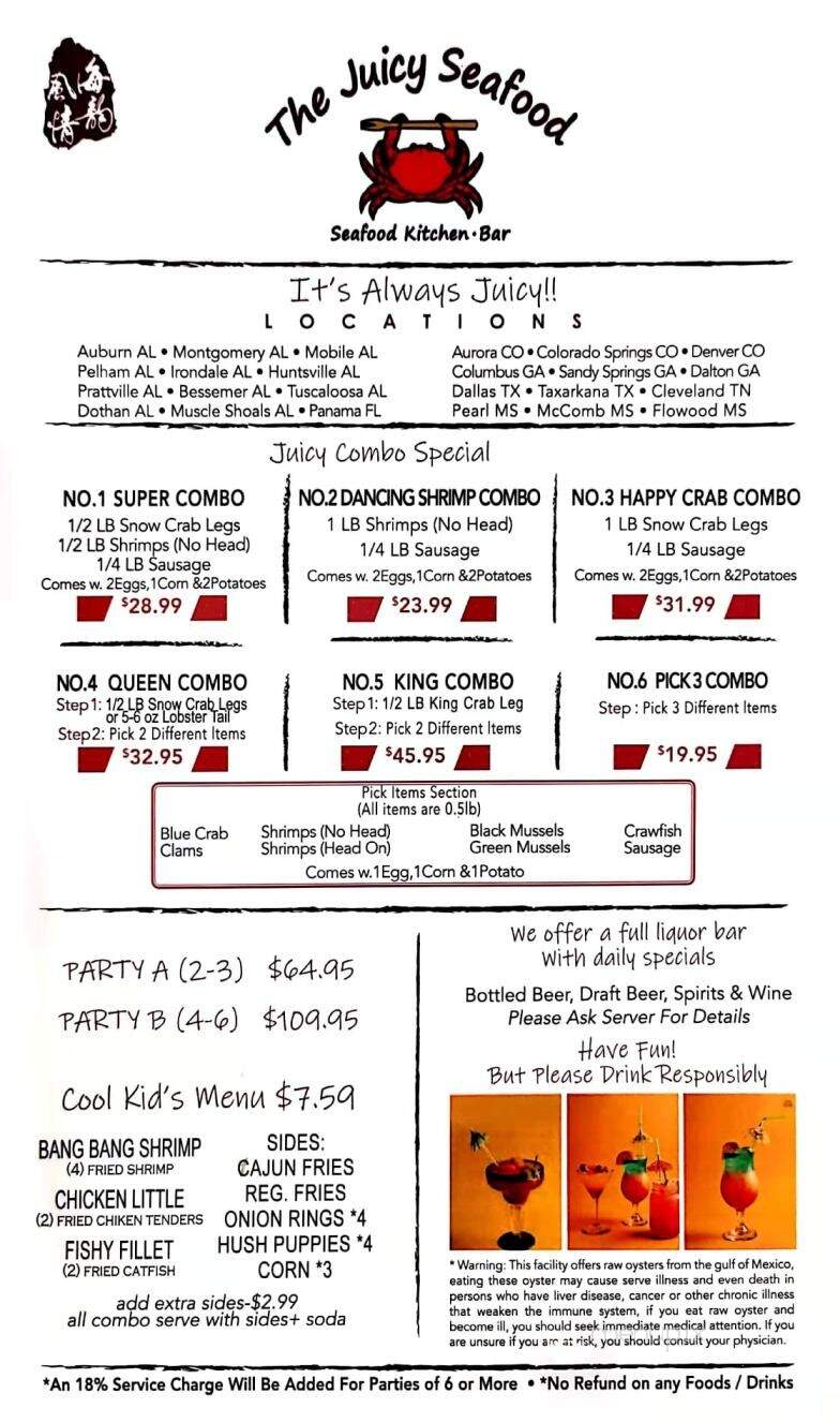 The Juicy Seafood - Prattville, AL menu_pic