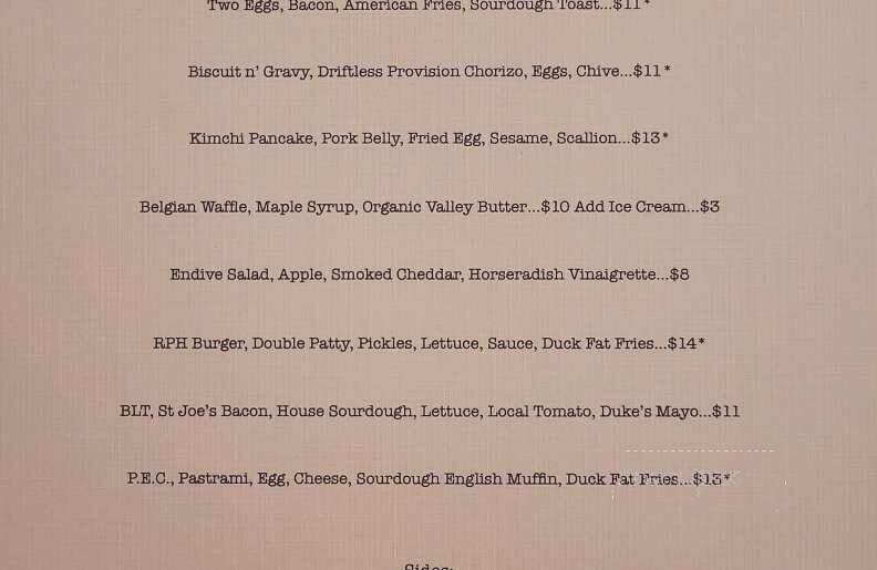 Restore Public House - La Crosse, WI menu_pic