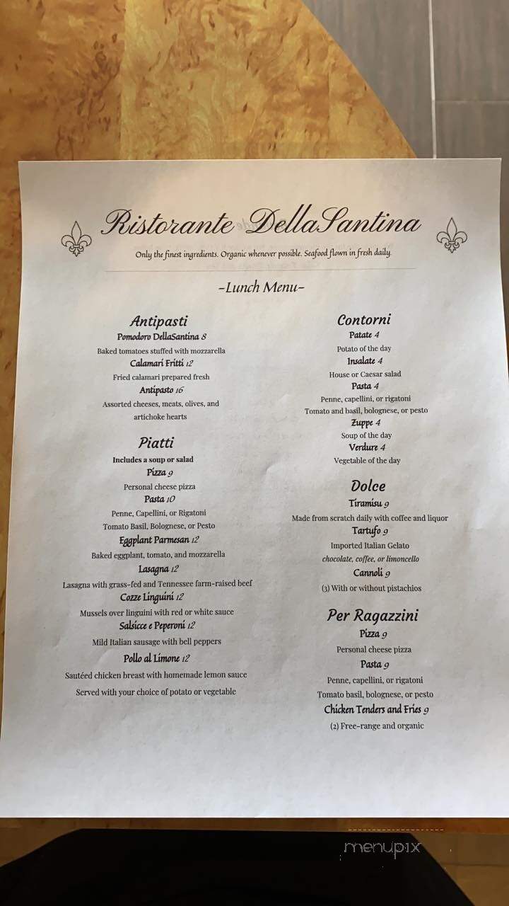Ristorante DellaSantina - Sevierville, TN menu_pic