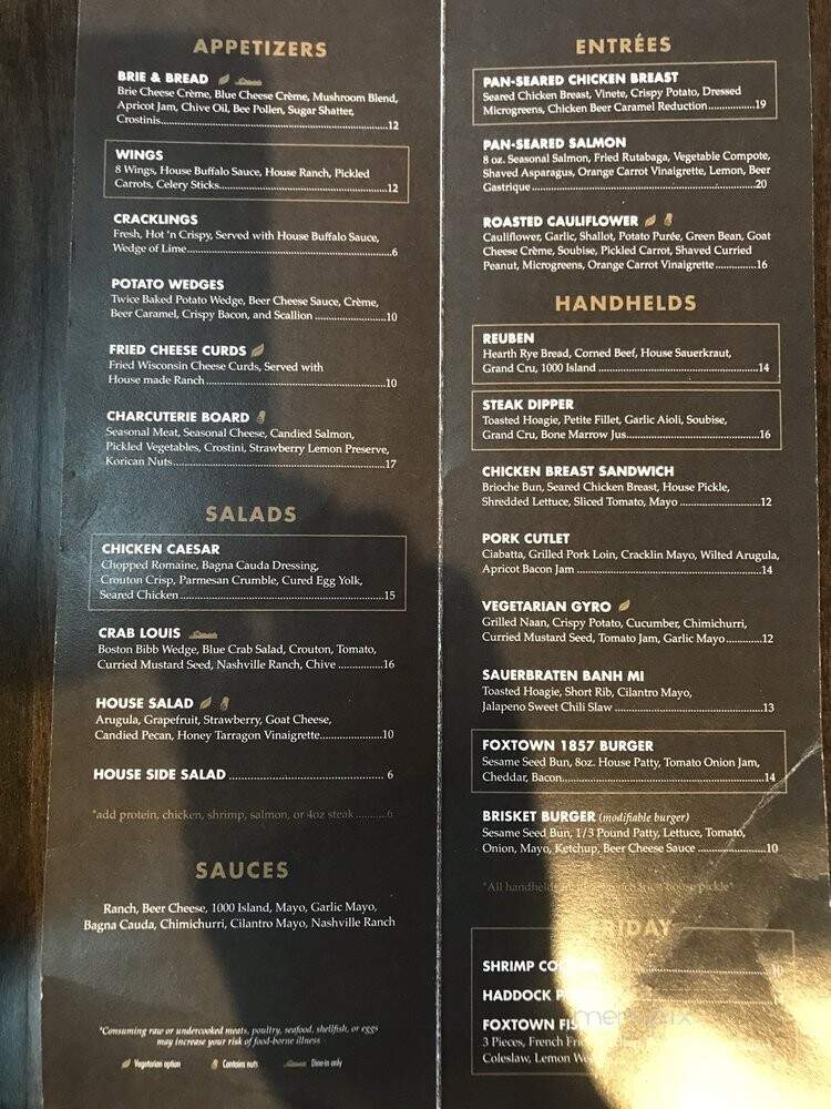 Foxtown Brewing - Mequon, WI menu_pic