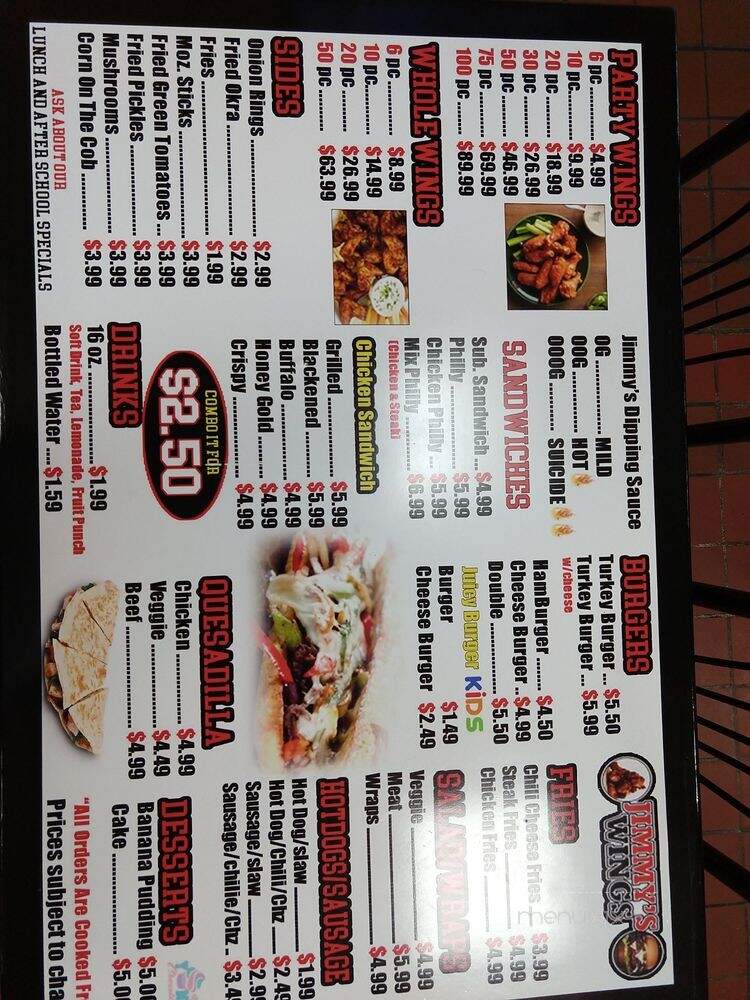 Jimmy's Wings - Memphis, TN menu_pic