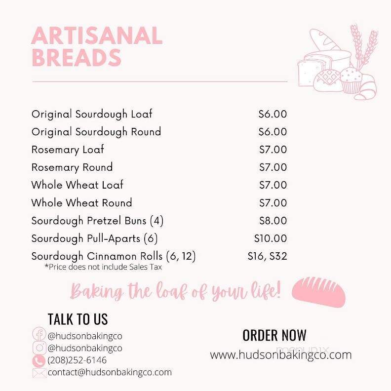 Hudson Baking - Kuna, ID menu_pic