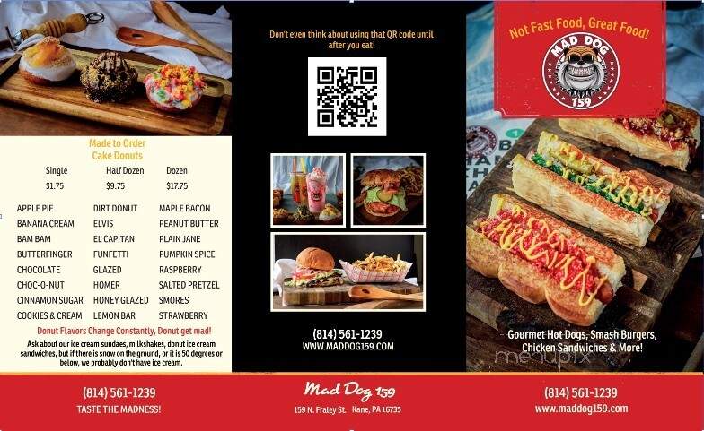 Mad Dog 159 - Kane, PA menu_pic