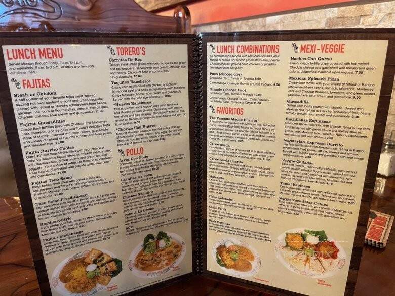 Torero's Mexican Grill - Coconut Creek, FL menu_pic