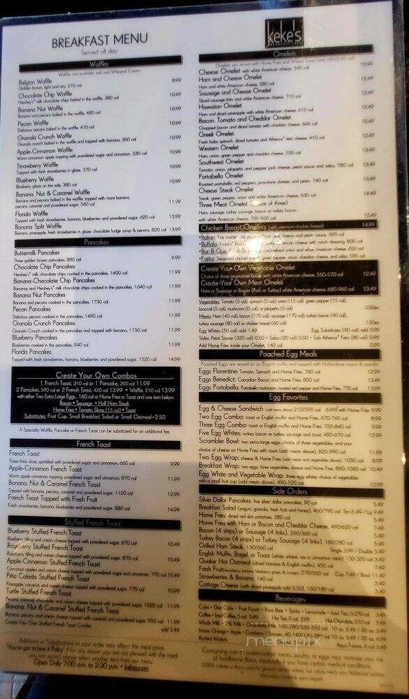 Keke's Breakfast Cafe - Davenport, FL menu_pic