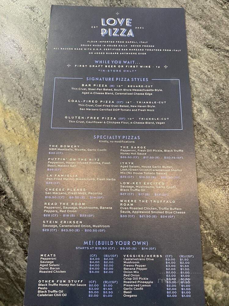 Love Pizza - Golden Valley, MN menu_pic