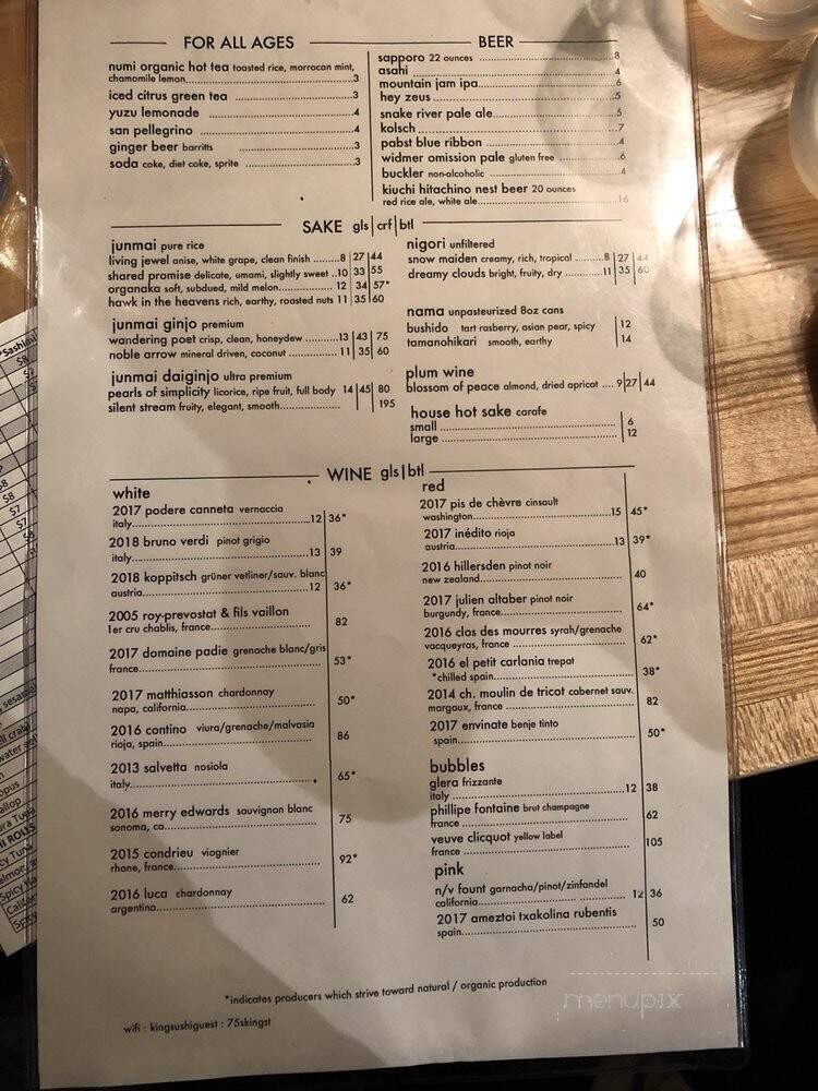 King Sushi - Jackson, WY menu_pic