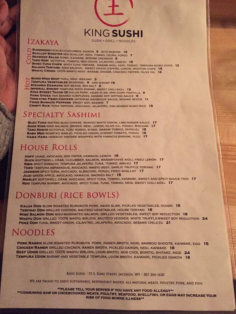 King Sushi - Jackson, WY menu_pic
