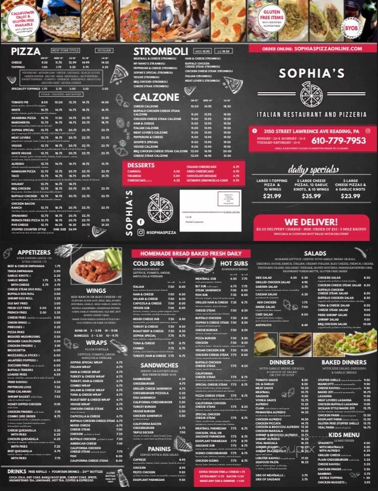 Sophia's Italian Restaurant & Pizzeria - Reading, PA