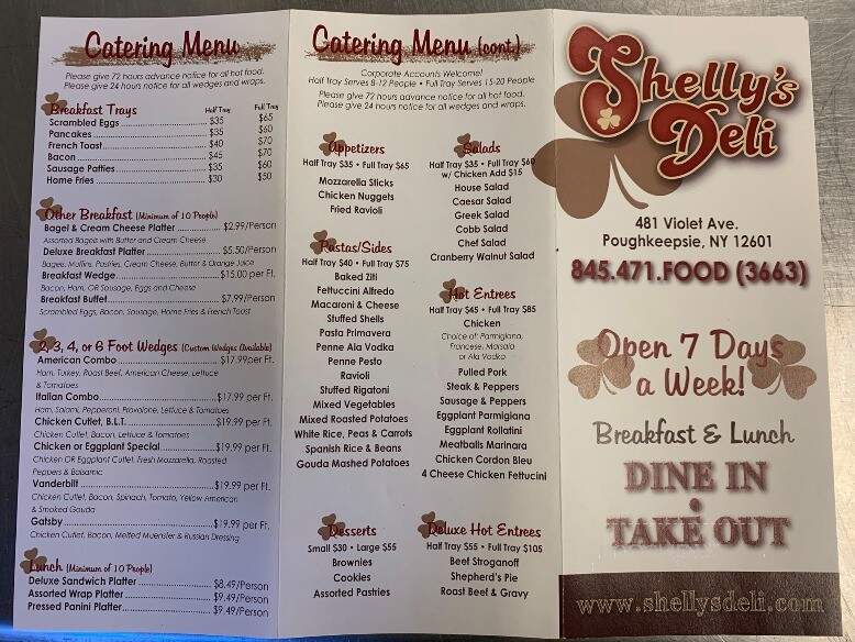 Shelly's Deli - Poughkeepsie, NY menu_pic