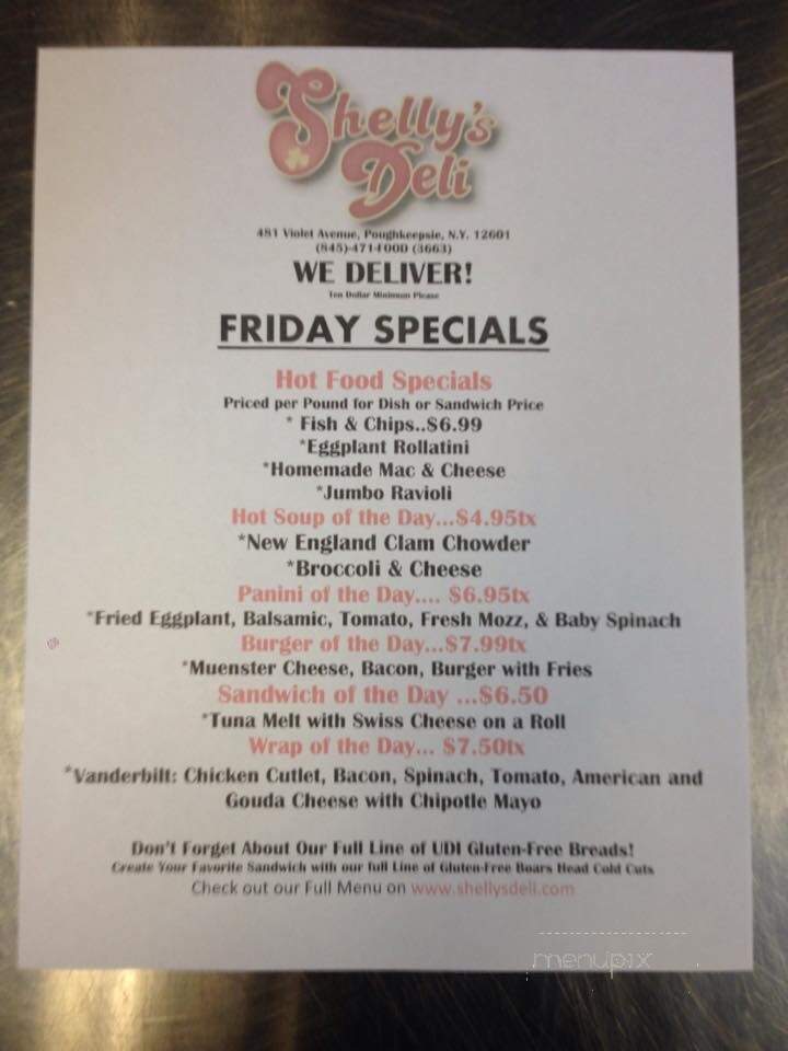 Shelly's Deli - Poughkeepsie, NY menu_pic