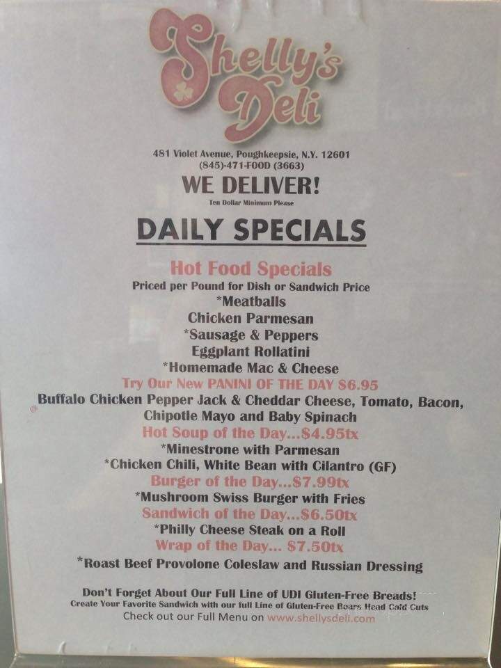 Shelly's Deli - Poughkeepsie, NY menu_pic