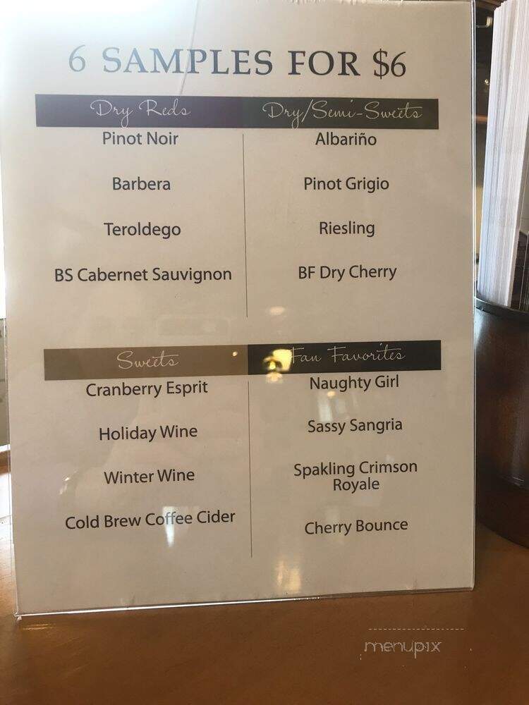 Von Stiehl Winery - Algoma, WI menu_pic