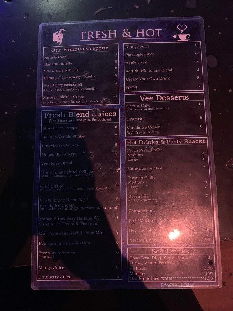 Vee Hookah Lounge - Allen, TX menu_pic