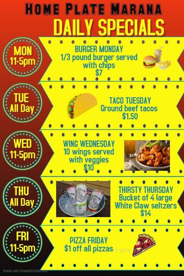 Home Plate Marana - Tucson, AZ menu_pic
