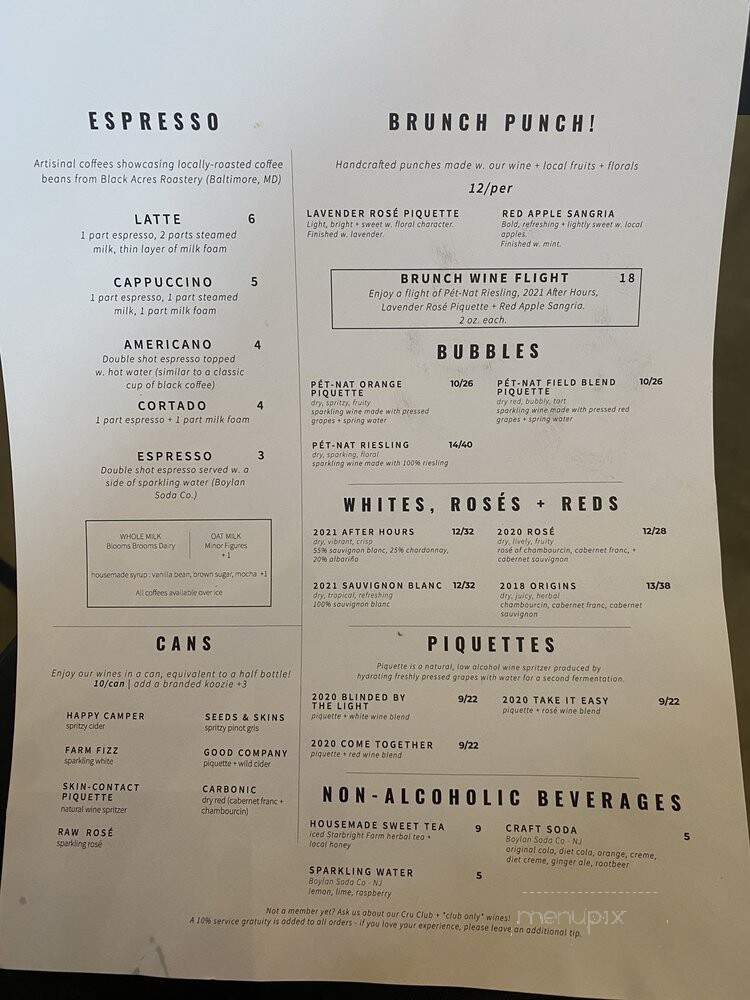 Old Westminster Winery - Westminster, MD menu_pic