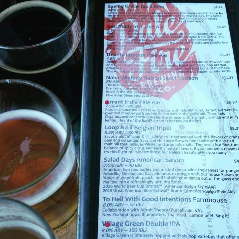 Pale Fire Brewing Co - Harrisonburg, VA menu_pic