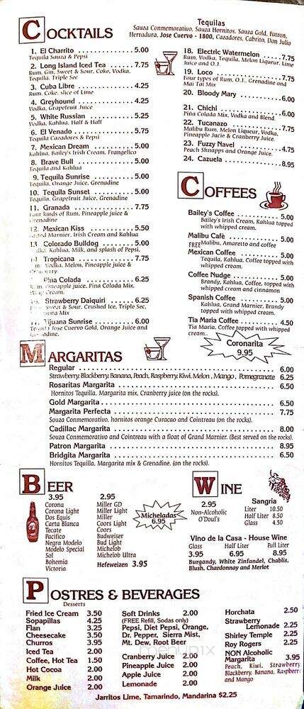 El Charrito - Molalla, OR menu_pic