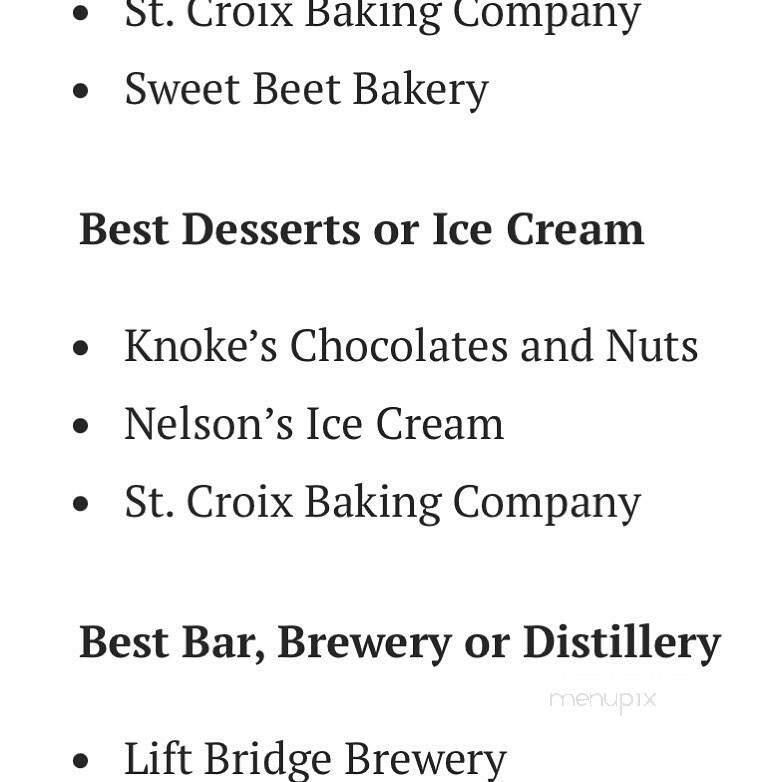 Knokes Chocolates - Hudson, WI menu_pic
