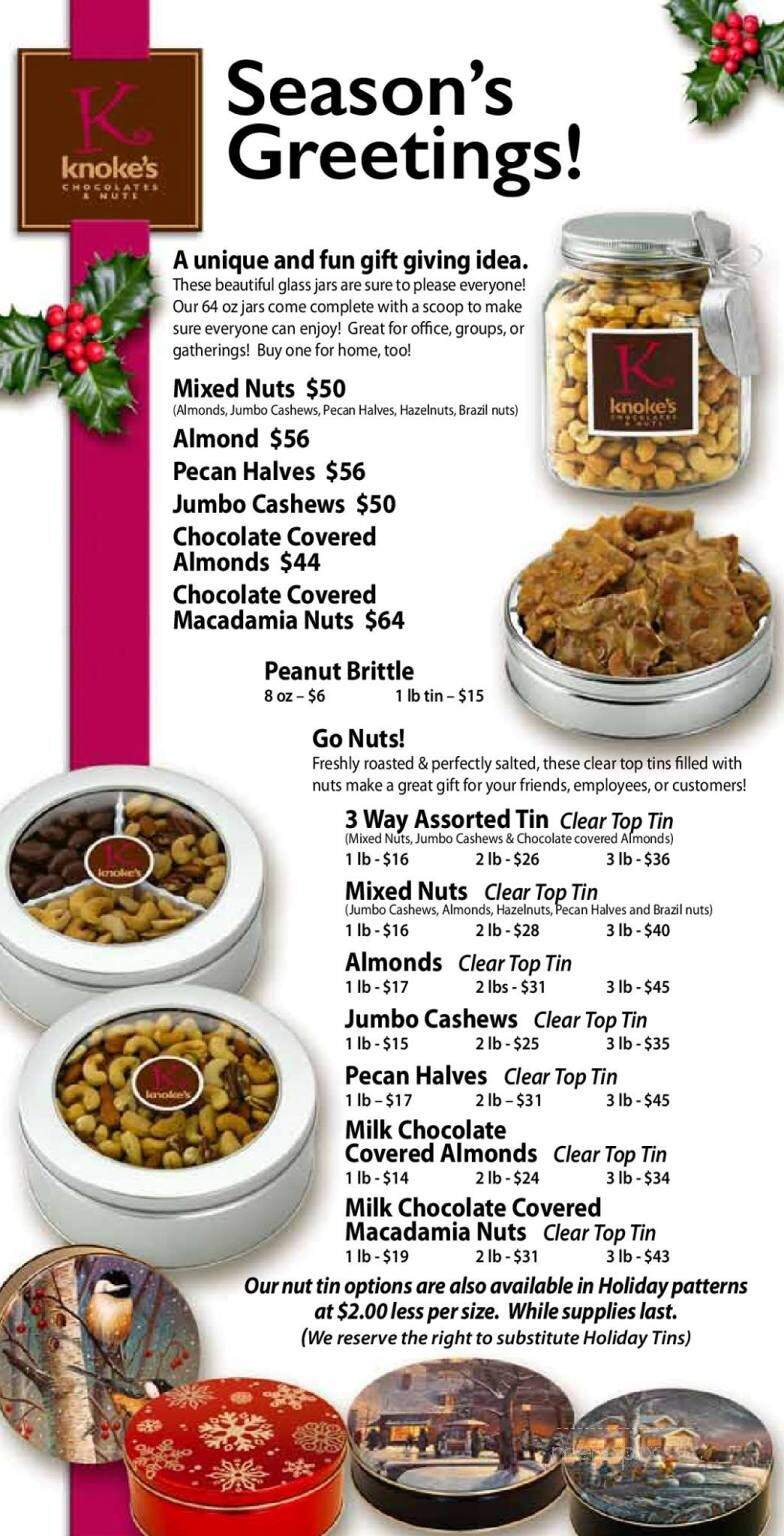 Knokes Chocolates - Hudson, WI menu_pic