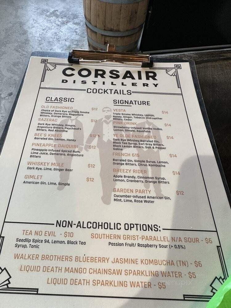 Corsair Artisan Distillery Taproom - Nashville, TN menu_pic