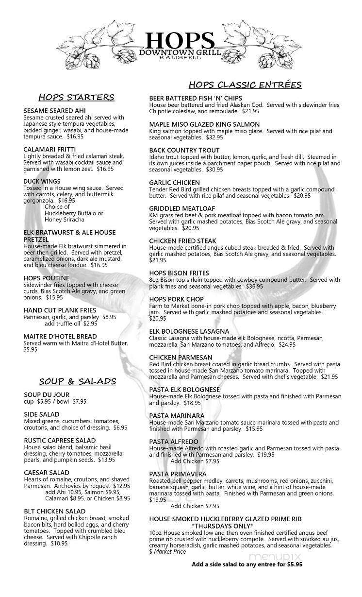 Hop's Downtown Grill - Kalispell, Mt menu_pic