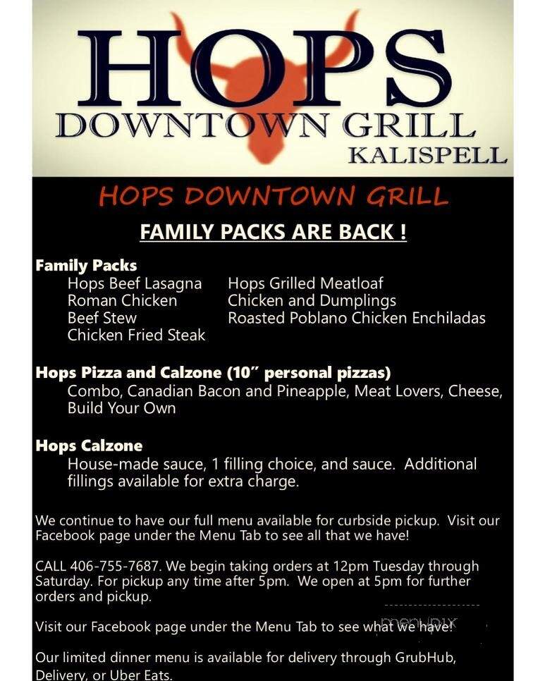 Hop's Downtown Grill - Kalispell, Mt menu_pic