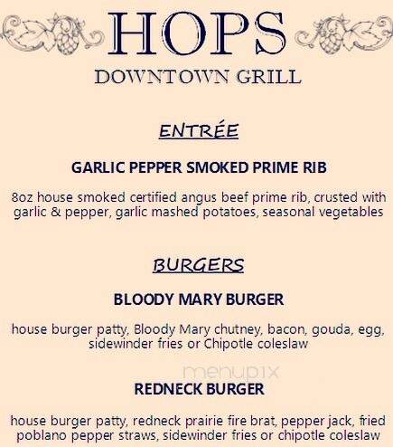 Hop's Downtown Grill - Kalispell, Mt menu_pic