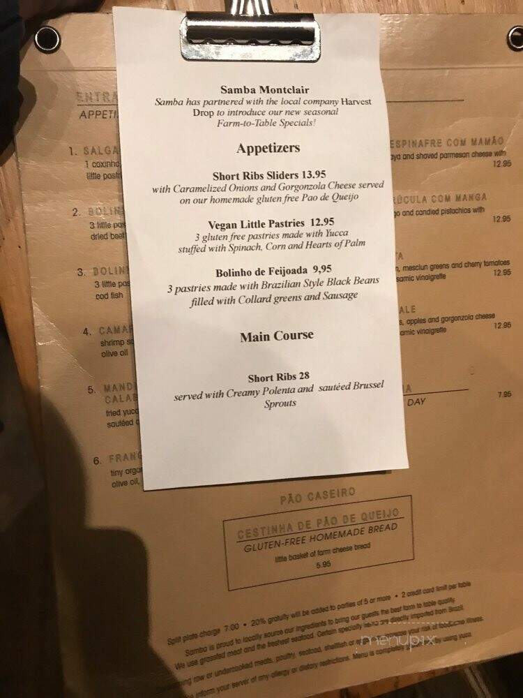 Samba Montclair - Montclair, NJ menu_pic