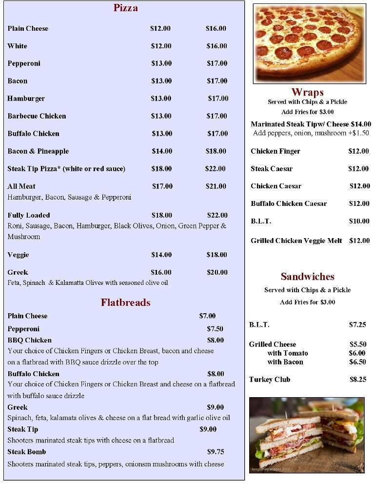 Shooter's Pub - Exeter, NH menu_pic