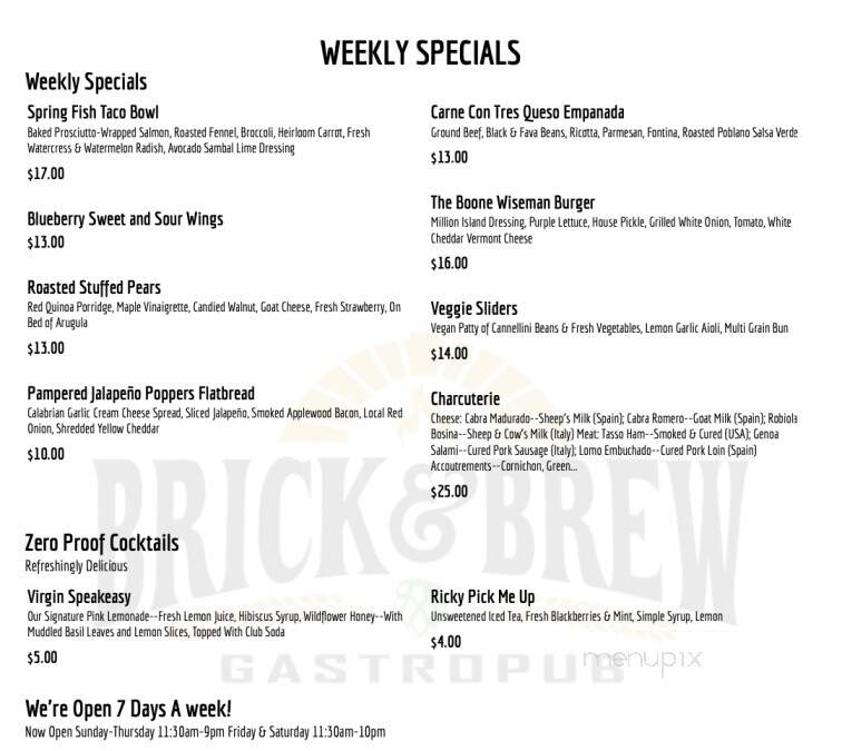 Menu of Brick & Brew in Havertown, PA 19083