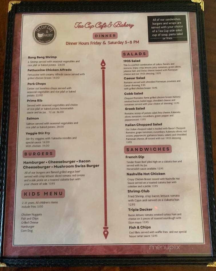 Tea Cup Cafe & Bakery - Challis, ID menu_pic