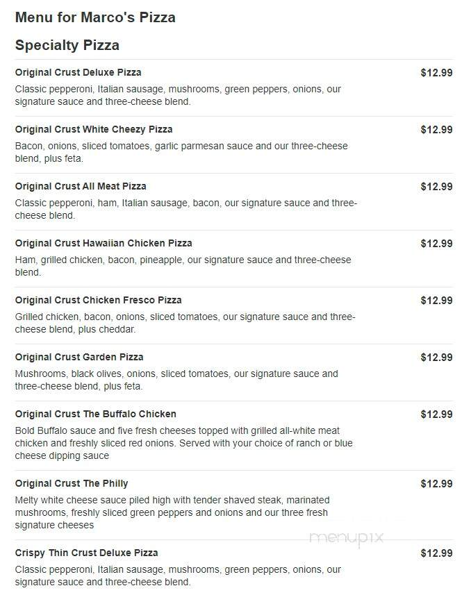 Marco's Pizza - Bedford, IN menu_pic