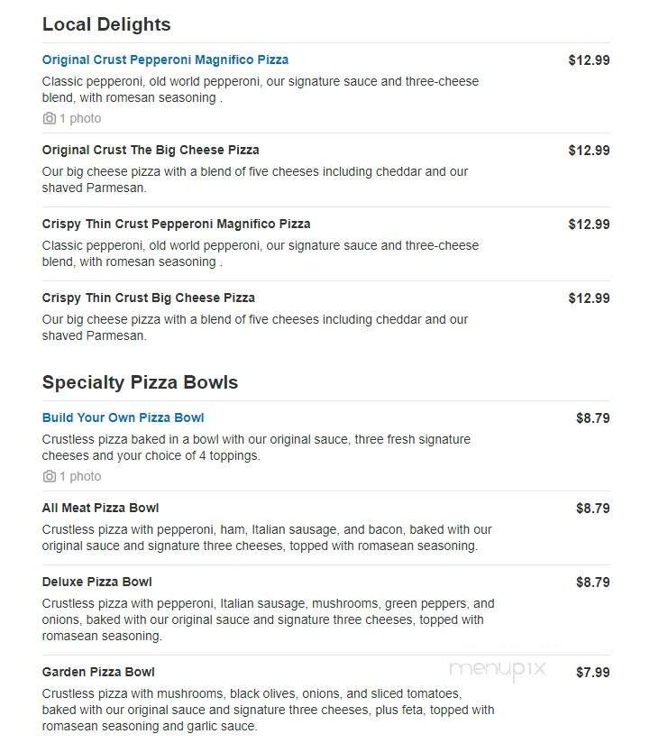 Marco's Pizza - Bedford, IN menu_pic