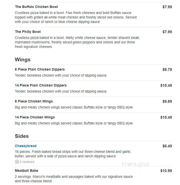 Marco's Pizza - Bedford, IN menu_pic