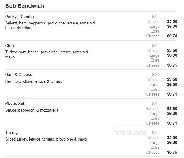 Porky's Pizzeria - Erie, PA menu_pic
