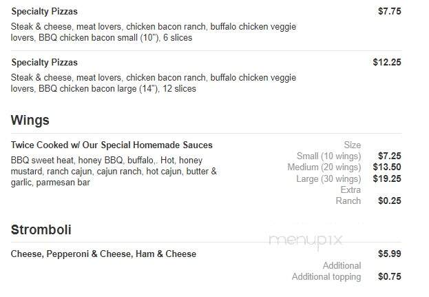 Porky's Pizzeria - Erie, PA menu_pic