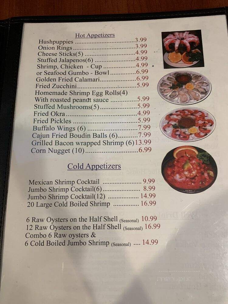 Texas Seafood - Brenham, TX menu_pic