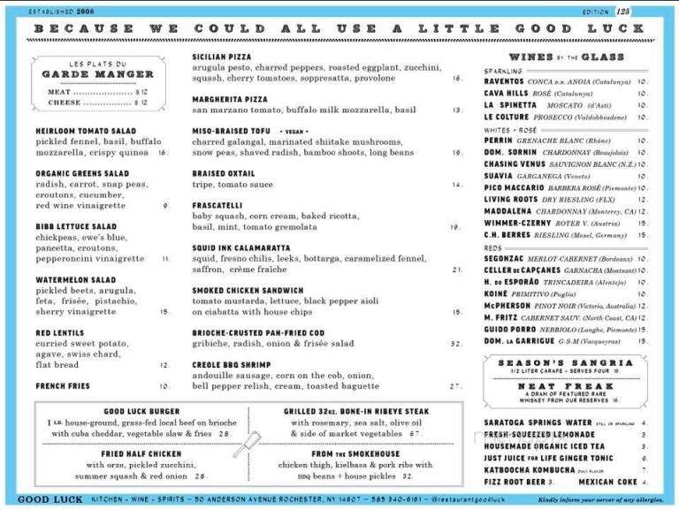 Good Luck - Rochester, NY menu_pic
