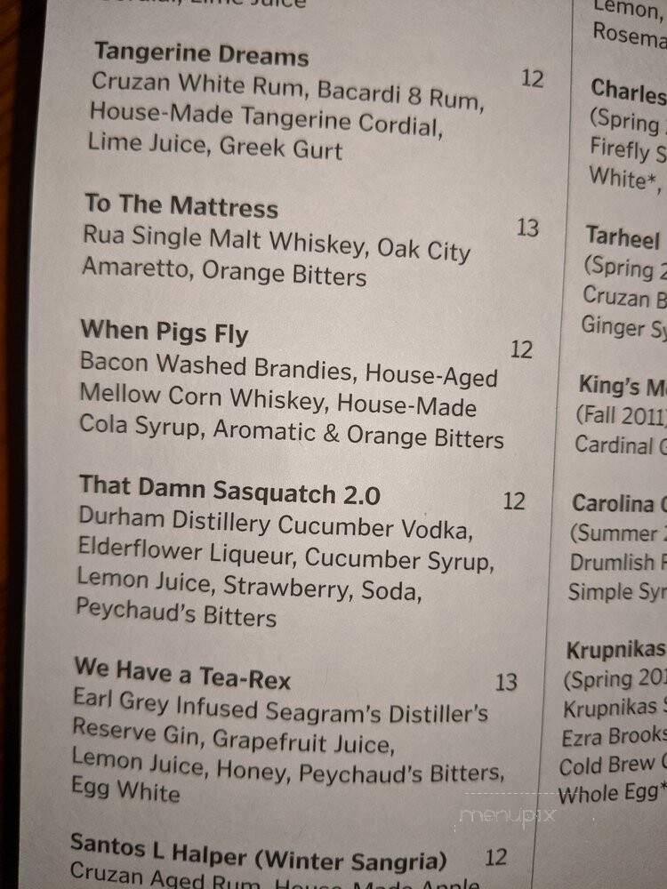 Foundation - Raleigh, NC menu_pic