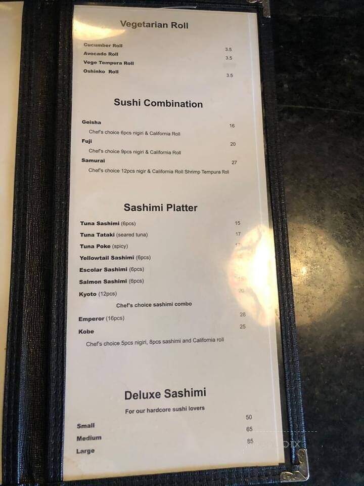 Sakura Japanese Steakhouse - Burlington, WA menu_pic