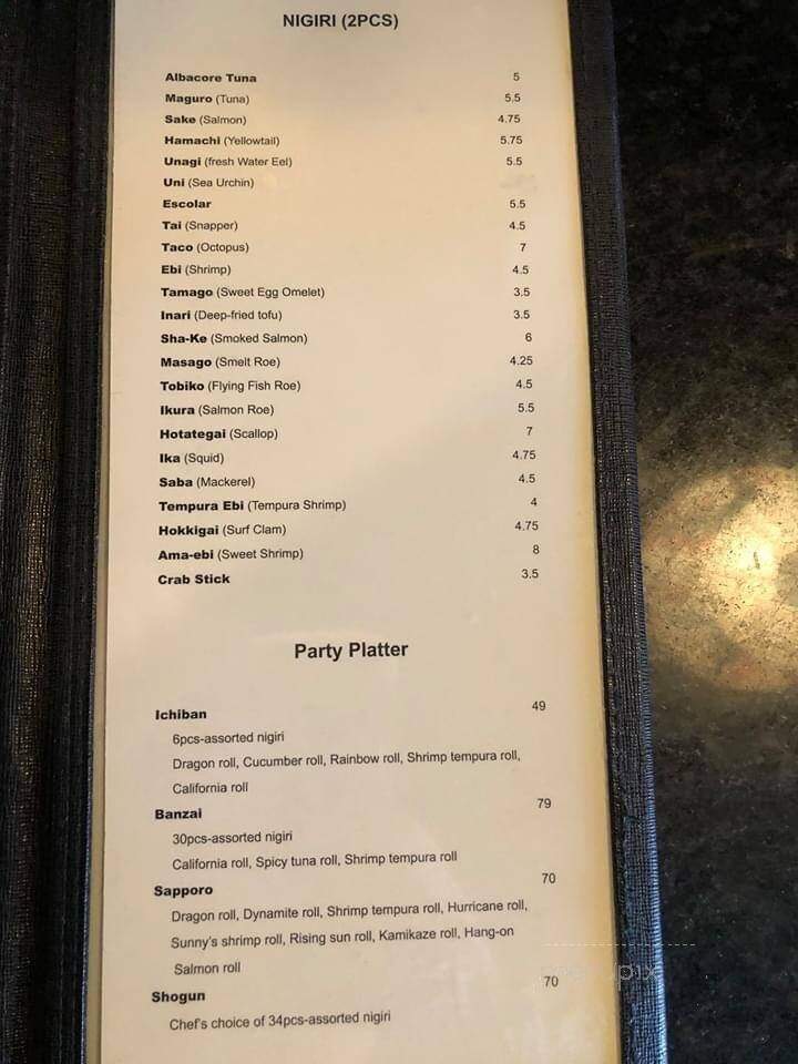 Sakura Japanese Steakhouse - Burlington, WA menu_pic