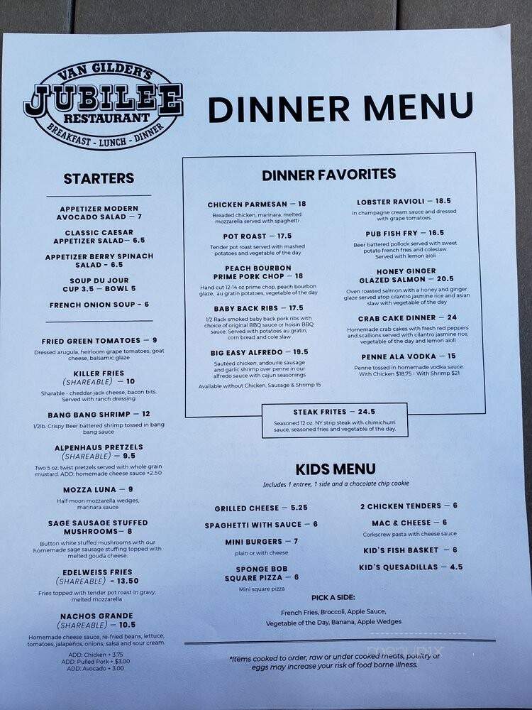 Van Gilder's Jubilee Restaurant - Pocono Pines, PA