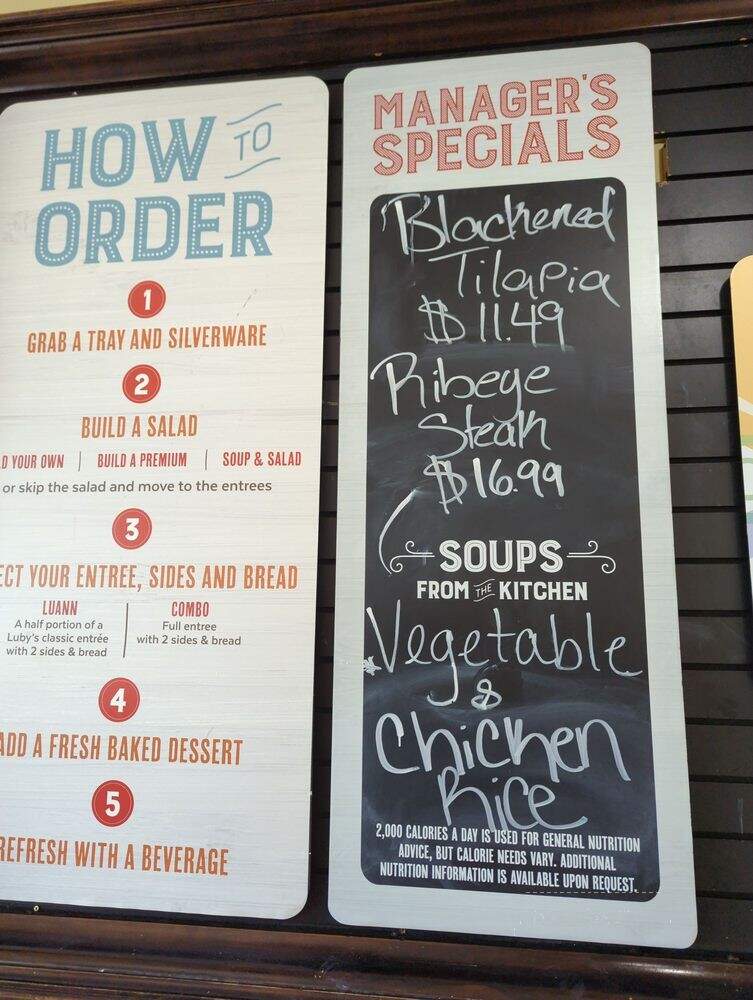 Luby's Cafeteria - Plano, TX menu_pic