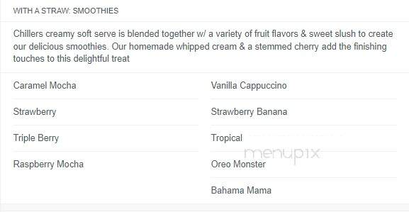 Chiller's Ice Cream - Sellersburg, IN menu_pic