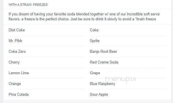 Chiller's Ice Cream - Sellersburg, IN menu_pic
