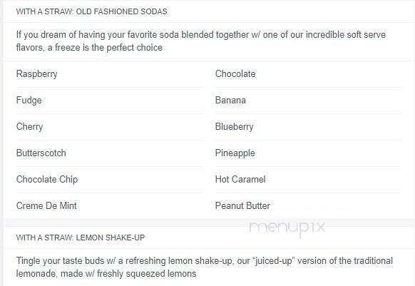 Chiller's Ice Cream - Sellersburg, IN menu_pic