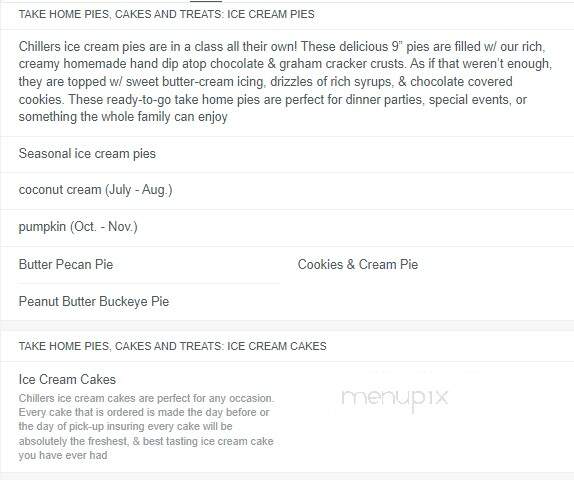 Chiller's Ice Cream - Sellersburg, IN menu_pic